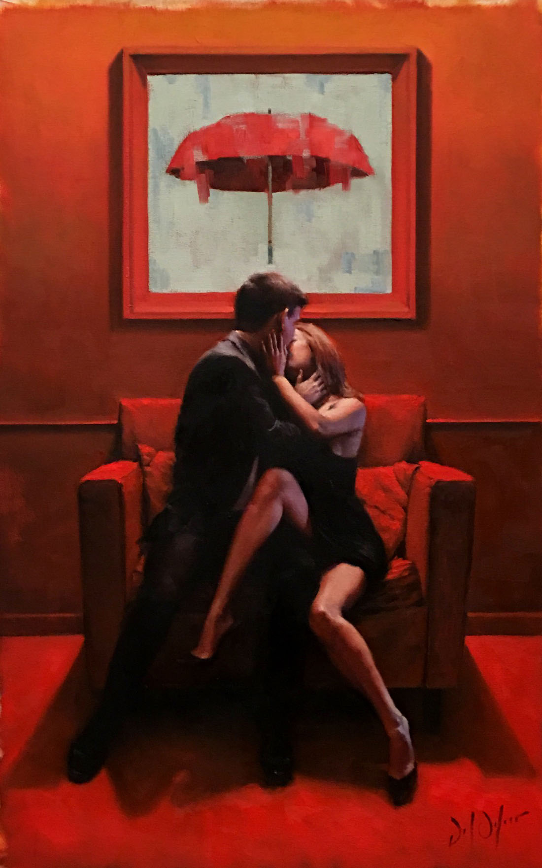 Daniel Del Orfano - Love Seat - Original Oil on Canvas